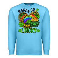 Ocean Blue Happy Go Lucky Pot Of Gold And Rainbow Heart Premium Sweatshirt - RanaPortraitStore