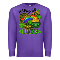 Purple Happy Go Lucky Pot Of Gold And Rainbow Heart Premium Sweatshirt - RanaPortraitStore
