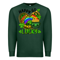 Sports Green Happy Go Lucky Pot Of Gold And Rainbow Heart Premium Sweatshirt - RanaPortraitStore