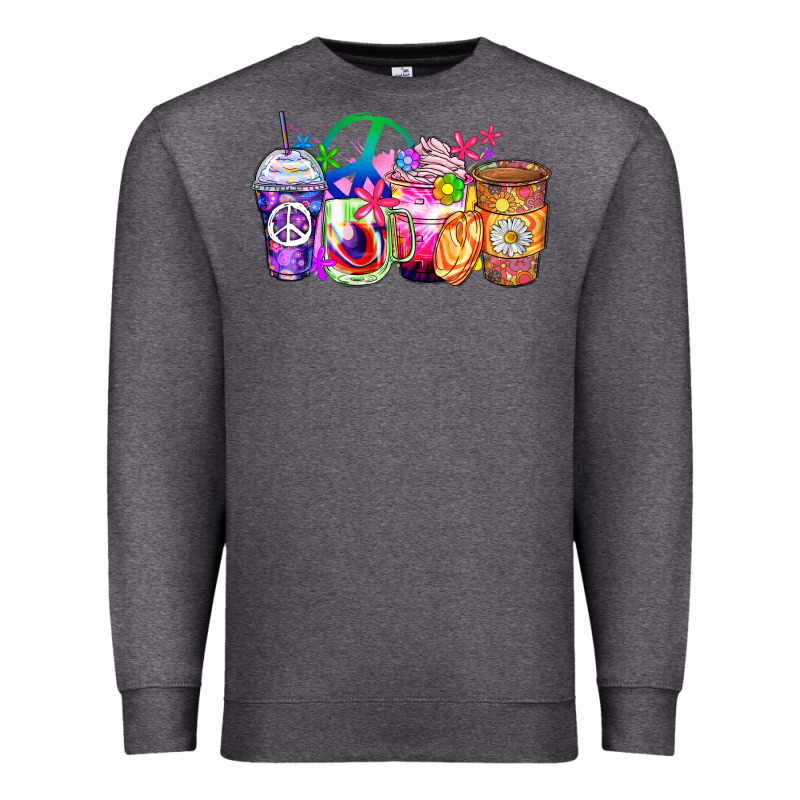 Hippie Coffee Cups Premium Sweatshirt by Zillion Design Studio | Teevron