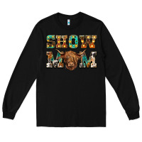 Black show mom scottish cattle Long Sleeve Tee - BarkalooDesign