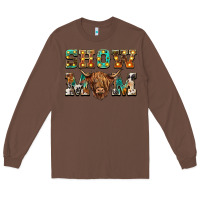 Chestnut show mom scottish cattle Long Sleeve Tee - BarkalooDesign