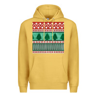 Antique Gold christmas trees hand drawn seamless pattern Premium Hoodie - BundleAndBundleShop