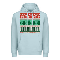 Blue Mist christmas trees hand drawn seamless pattern Premium Hoodie - BundleAndBundleShop