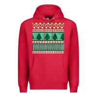Cardinal christmas trees hand drawn seamless pattern Premium Hoodie - BundleAndBundleShop