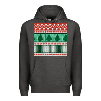 Charcoal Heather christmas trees hand drawn seamless pattern Premium Hoodie - BundleAndBundleShop
