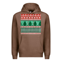 Chestnut christmas trees hand drawn seamless pattern Premium Hoodie - BundleAndBundleShop