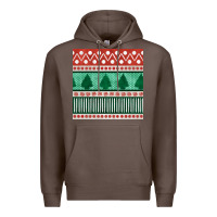 Coffee christmas trees hand drawn seamless pattern Premium Hoodie - BundleAndBundleShop
