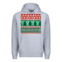 Heather Grey christmas trees hand drawn seamless pattern Premium Hoodie - BundleAndBundleShop