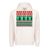 Pale Pink christmas trees hand drawn seamless pattern Premium Hoodie - BundleAndBundleShop