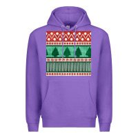 Purple christmas trees hand drawn seamless pattern Premium Hoodie - BundleAndBundleShop
