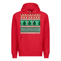 Red christmas trees hand drawn seamless pattern Premium Hoodie - BundleAndBundleShop