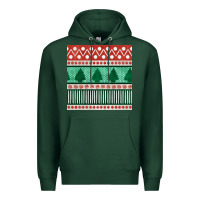 Sports Green christmas trees hand drawn seamless pattern Premium Hoodie - BundleAndBundleShop