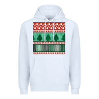 White christmas trees hand drawn seamless pattern Premium Hoodie - BundleAndBundleShop