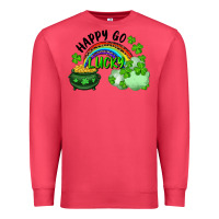 Cardinal Happy Go Lucky Rainbow Shamrocks And Pot Of Gold Premium Sweatshirt - RanaPortraitStore