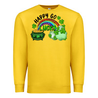 Lemon Happy Go Lucky Rainbow Shamrocks And Pot Of Gold Premium Sweatshirt - RanaPortraitStore