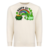 Sandshell Happy Go Lucky Rainbow Shamrocks And Pot Of Gold Premium Sweatshirt - RanaPortraitStore