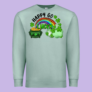 Happy Go Lucky Rainbow Shamrocks And Pot Of Gold Premium Sweatshirt Designed By Ranaportraitstore