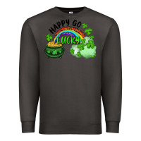 Smoke Happy Go Lucky Rainbow Shamrocks And Pot Of Gold Premium Sweatshirt - RanaPortraitStore