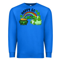 True Royal Happy Go Lucky Rainbow Shamrocks And Pot Of Gold Premium Sweatshirt - RanaPortraitStore
