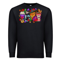 Black day of the dead coffee cups Premium Sweatshirt - Zillion Design Studio