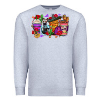 Heather Grey day of the dead coffee cups Premium Sweatshirt - Zillion Design Studio