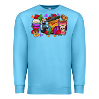 Ocean Blue day of the dead coffee cups Premium Sweatshirt - Zillion Design Studio