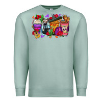 Seafoam day of the dead coffee cups Premium Sweatshirt - Zillion Design Studio