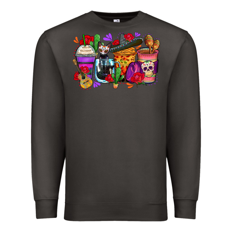 Day Of The Dead Coffee Cups Premium Sweatshirt by Zillion Design Studio | Teevron