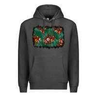 Charcoal Heather christmas gift box and leopard background Premium Hoodie - BundleAndBundleShop