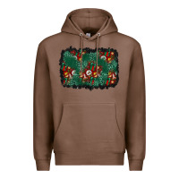 Chestnut christmas gift box and leopard background Premium Hoodie - BundleAndBundleShop
