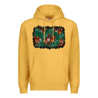 Mustard christmas gift box and leopard background Premium Hoodie - BundleAndBundleShop
