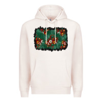 Pale Pink christmas gift box and leopard background Premium Hoodie - BundleAndBundleShop