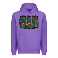 Purple christmas gift box and leopard background Premium Hoodie - BundleAndBundleShop