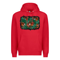 Red christmas gift box and leopard background Premium Hoodie - BundleAndBundleShop
