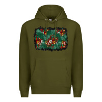 Army Green christmas gift box and leopard background Premium Hoodie - BundleAndBundleShop