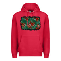 Cardinal christmas gift box and leopard background Premium Hoodie - BundleAndBundleShop