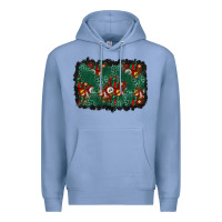 Colony Blue christmas gift box and leopard background Premium Hoodie - BundleAndBundleShop