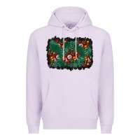 Lilac christmas gift box and leopard background Premium Hoodie - BundleAndBundleShop