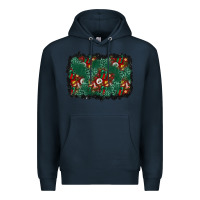 Navy christmas gift box and leopard background Premium Hoodie - BundleAndBundleShop