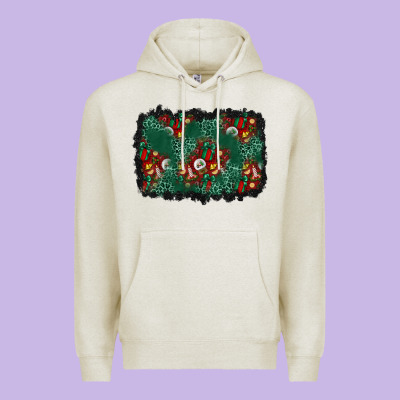 Christmas Gift Box And Leopard Background Premium Hoodie Designed By Bundleandbundleshop
