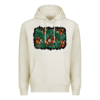 Oatmeal Heather christmas gift box and leopard background Premium Hoodie - BundleAndBundleShop
