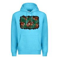 Ocean Blue christmas gift box and leopard background Premium Hoodie - BundleAndBundleShop