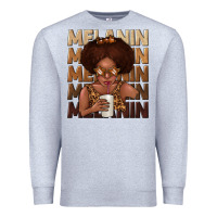 Heather Grey melanin kid Premium Sweatshirt - texasbilliewilder