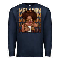 Navy melanin kid Premium Sweatshirt - texasbilliewilder