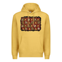 Antique Gold christmas gingerbread man and house background Premium Hoodie - BundleAndBundleShop
