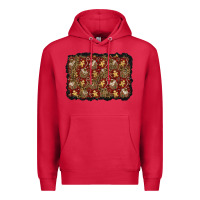 Cardinal christmas gingerbread man and house background Premium Hoodie - BundleAndBundleShop