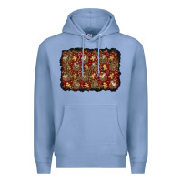 Colony Blue christmas gingerbread man and house background Premium Hoodie - BundleAndBundleShop