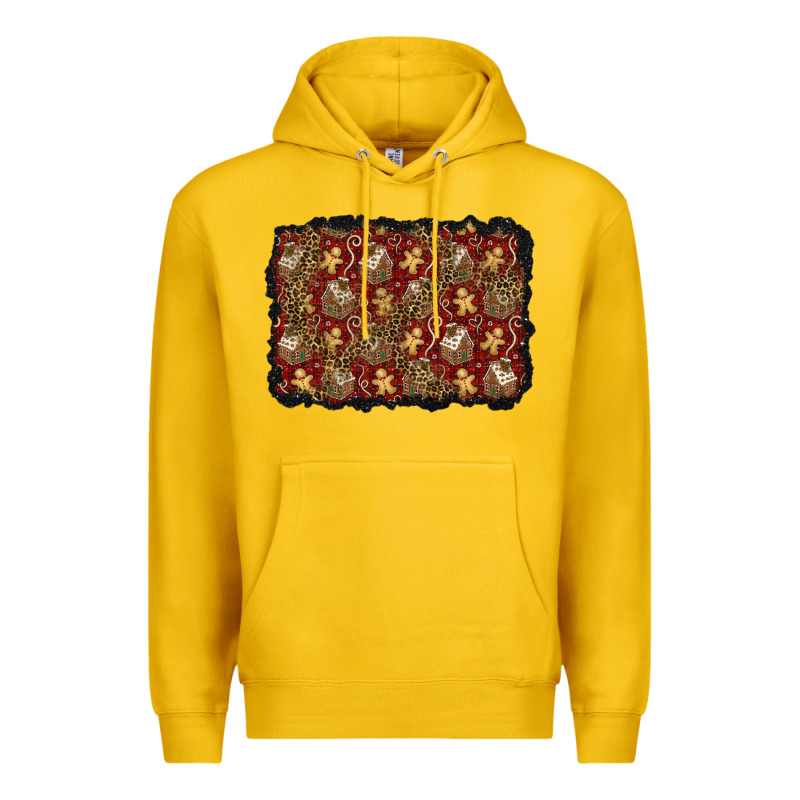 Christmas Gingerbread Man And House Background Premium Hoodie by BundleAndBundleShop | Teevron