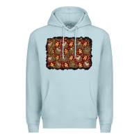 Blue Mist christmas gingerbread man and house background Premium Hoodie - BundleAndBundleShop
